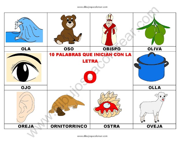 10 palabras u objetos que inician con la letra O