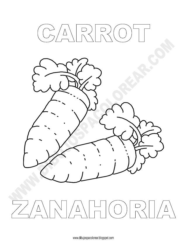 Dibujos Inglés - Español con Z:  Zanahoria - Carrot