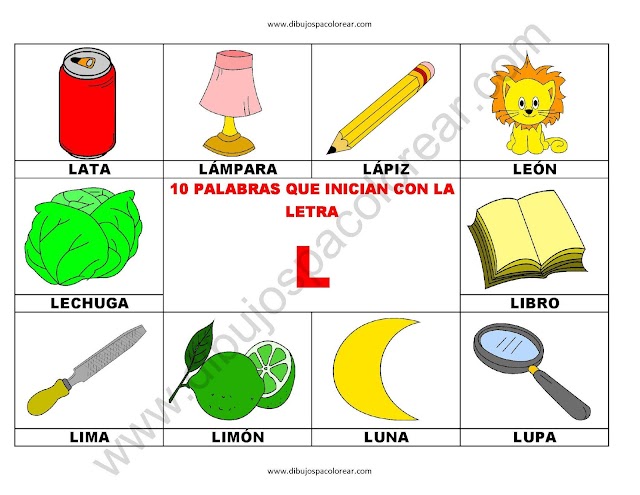 10 palabras u objetos que inician con la letra L